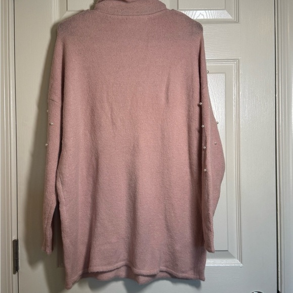 Vine & Love Pink Cowl Neck Sweater with Pearl Details - Picture 4 of 11